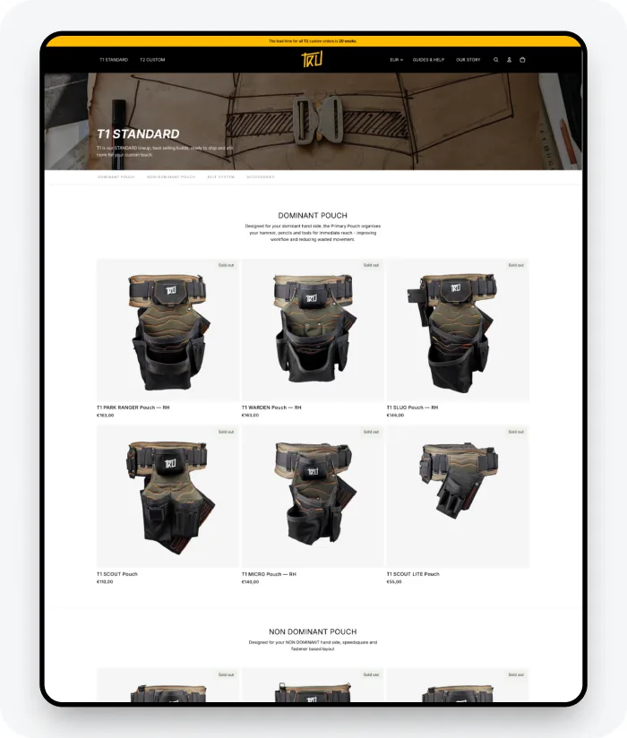 T1 catalogue page