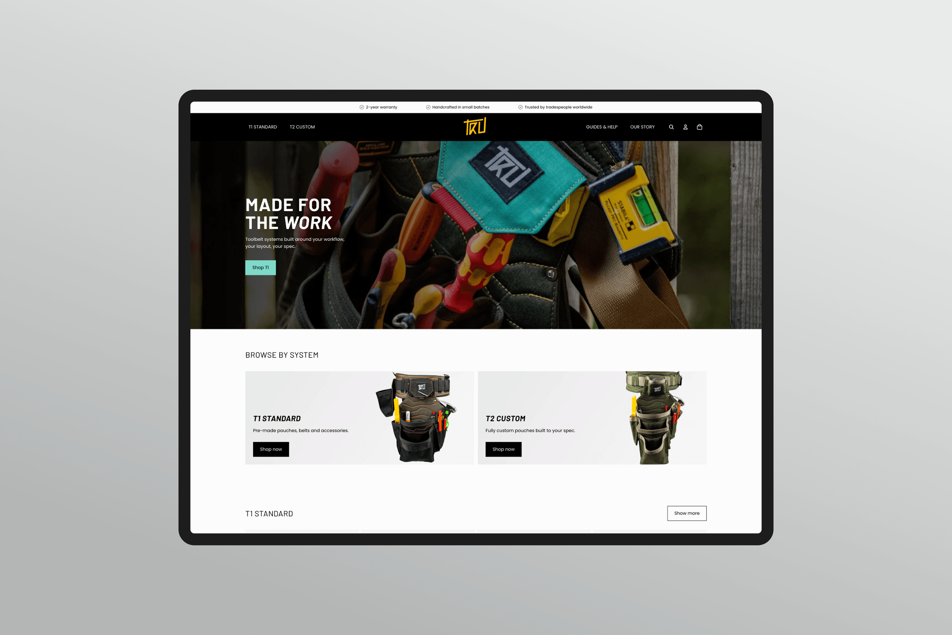 TruGear mobile screens