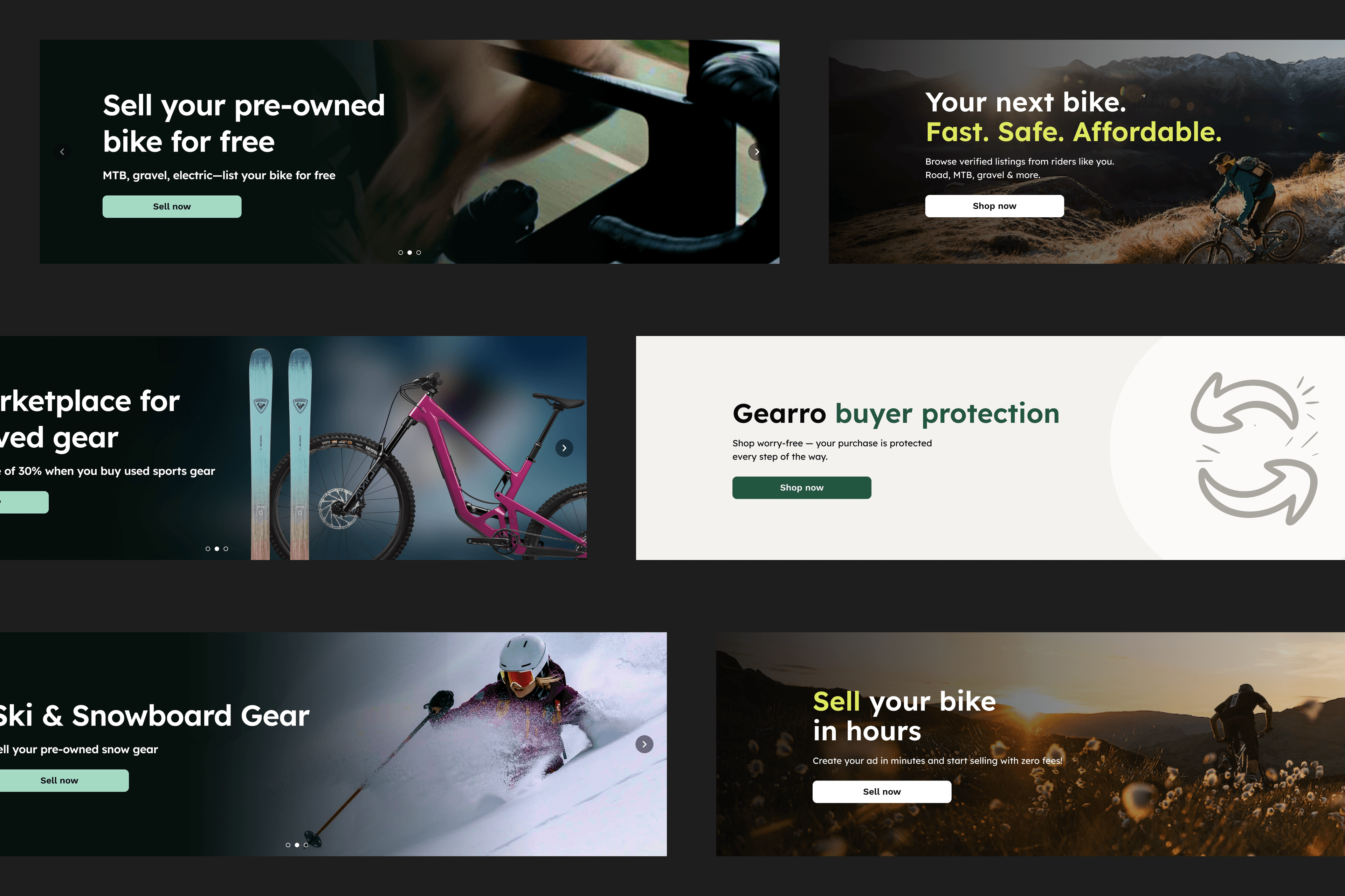 Gearro marketing banners